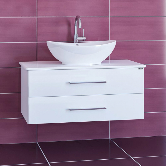 Тумба для раковины Санта Вегас-90 2 ящика со столешницей, подвесная (ум. Гамма-56) 226016л