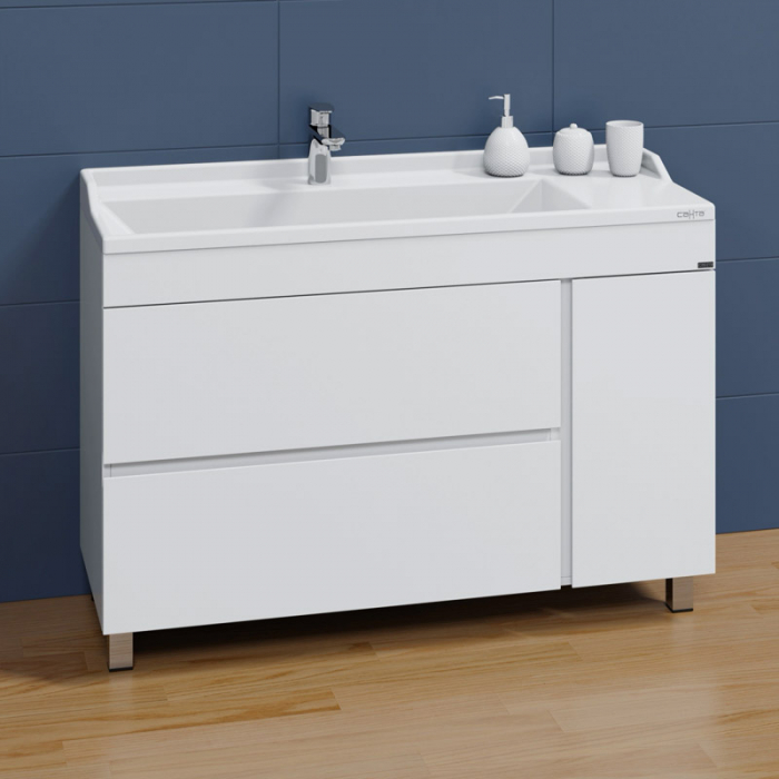 Тумба для раковины Санта Марс-120 2 ящика 1 дв. напольная (ум. Elen-120 литьевой мрамор) 700254