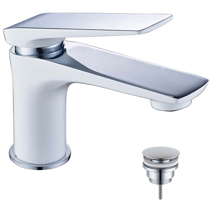 Смеситель для раковины LeMark ALLEGRO LM5906CW однорукояточный, хром/белый