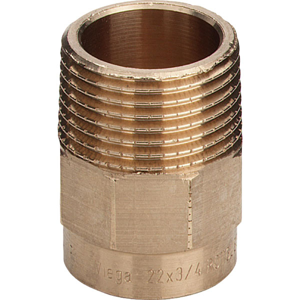 Соединительный элемент пайка-НР 12×1/2" бронза Viega 94243G