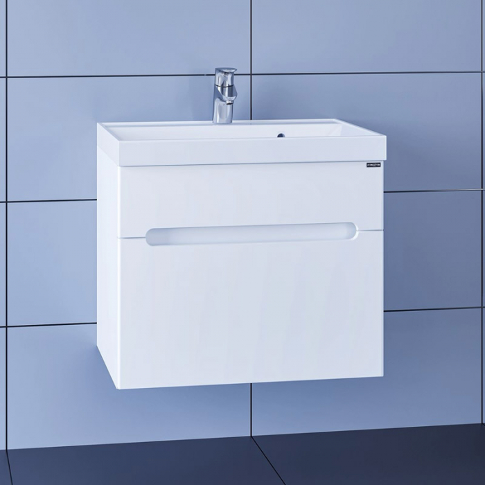 Тумба для раковины Санта Лондон-60 2 ящика подвесная (ум. Classic-60 литьевой мрамор)