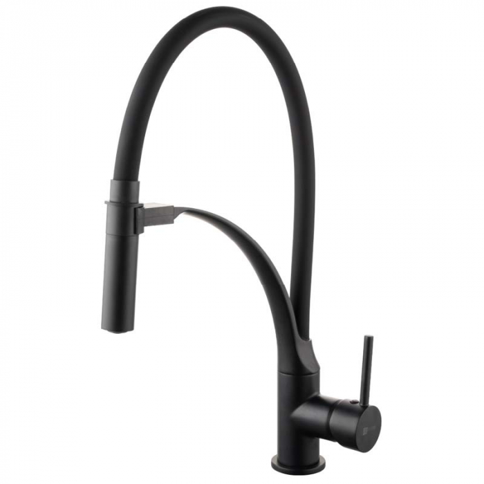 Смеситель для кухни LeMark SOUL LM6007BL однорукояточный, с гибким изливом, черный