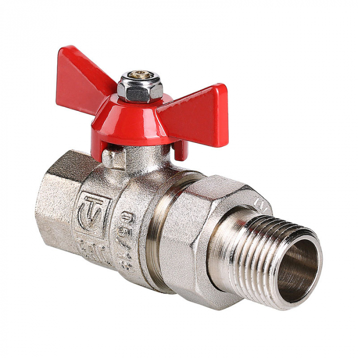 Кран шаровой с американкой Valtec VT.227.N.05 DN20 (3/4") PN40 в-н баб. латунь