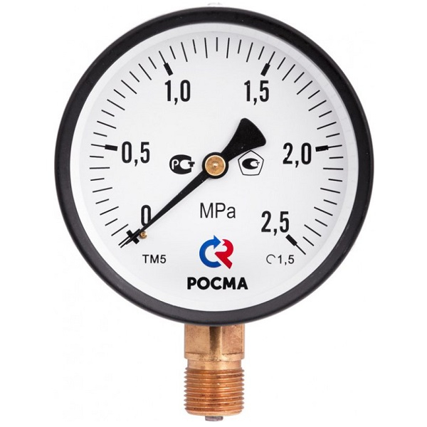 Манометр технический Росма ТМ-510 Р.00 (0– 6,0 МПа) M20×1,5. 1,5