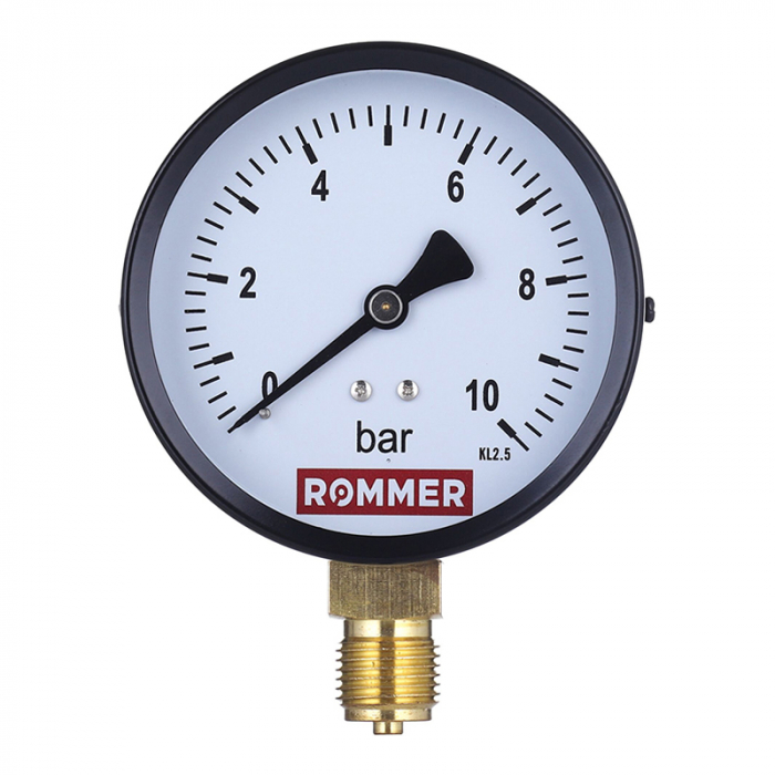 Манометр радиальный Rommer D50 (0–10 бар) G1/4 кл.2,5