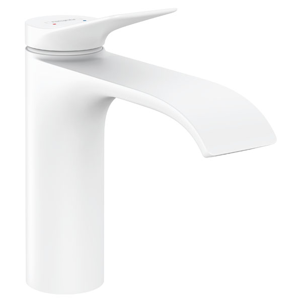 Смеситель для раковины Hansgrohe Vivenis однорукояточный, 110, без сливного гарнитура, матовый белый (75022700)