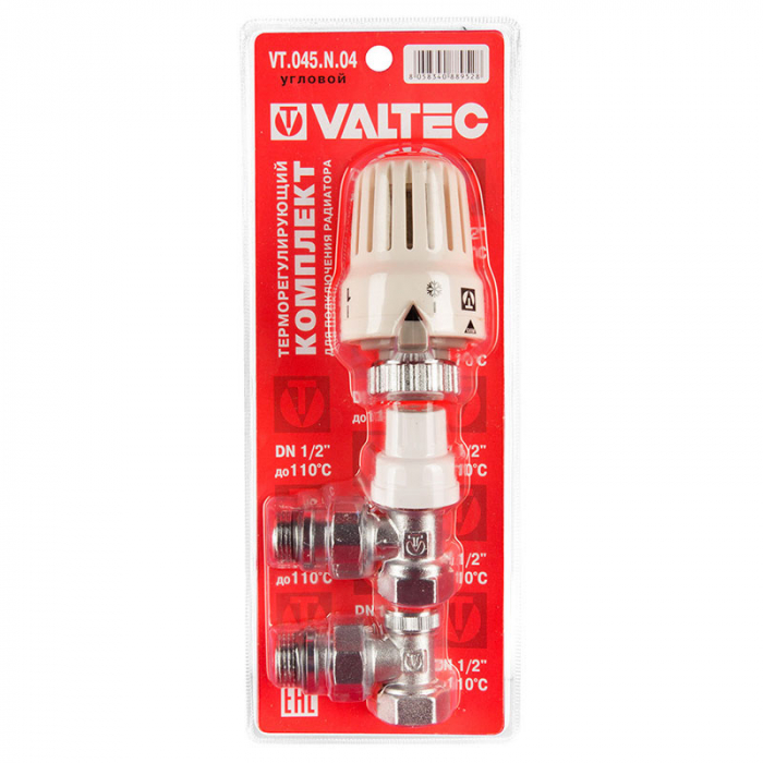 Комплект терморегулирующего оборудования для радиатора угловой Valtec VT.045.N.04 (1/2")