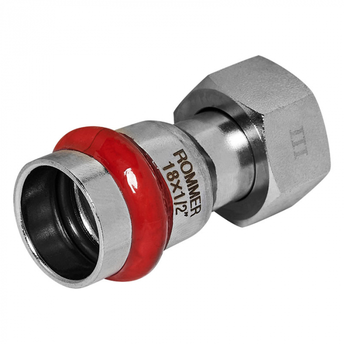 Муфта раструбная с накидной гайкой 18x1/2" Rommer