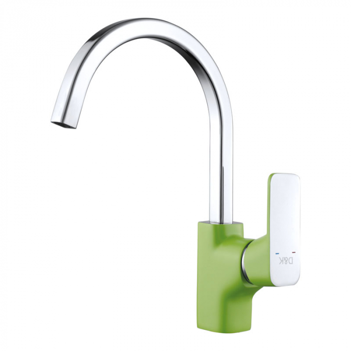 Смеситель для кухни D&amp;K Berlin.Humboldt однорукояточный, зеленый/хром DA1432412
