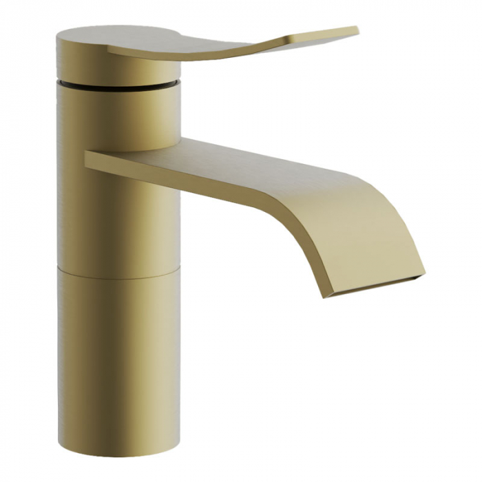 Смеситель для раковины BELZ B10812-5 однорукояточный, брашированное золото