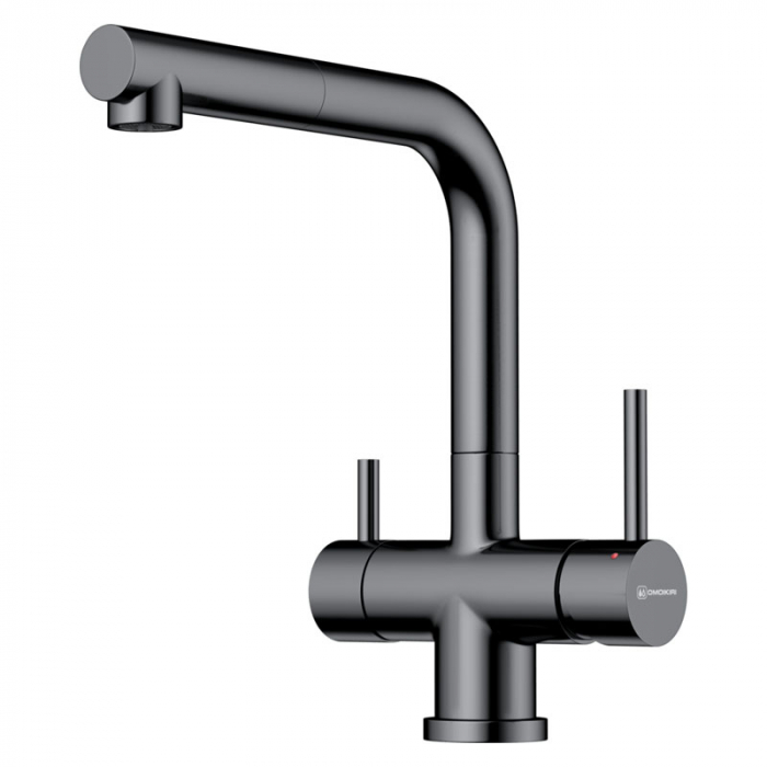 Смеситель для кухни Omoikiri TAKAMATSU-S-GM латунь/вороненая сталь