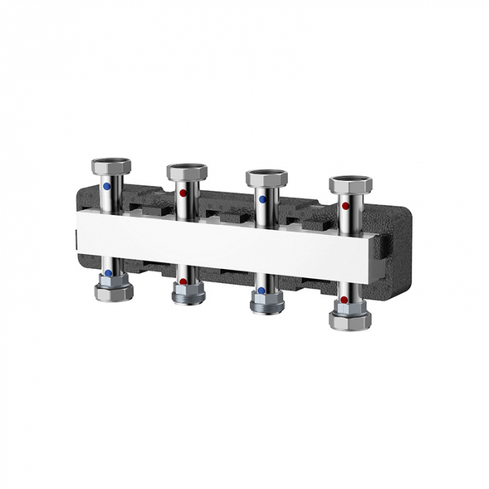 Распределительный коллектор Varmega V-Flow на 3 контура, нержавеющая сталь, с термоизоляцией