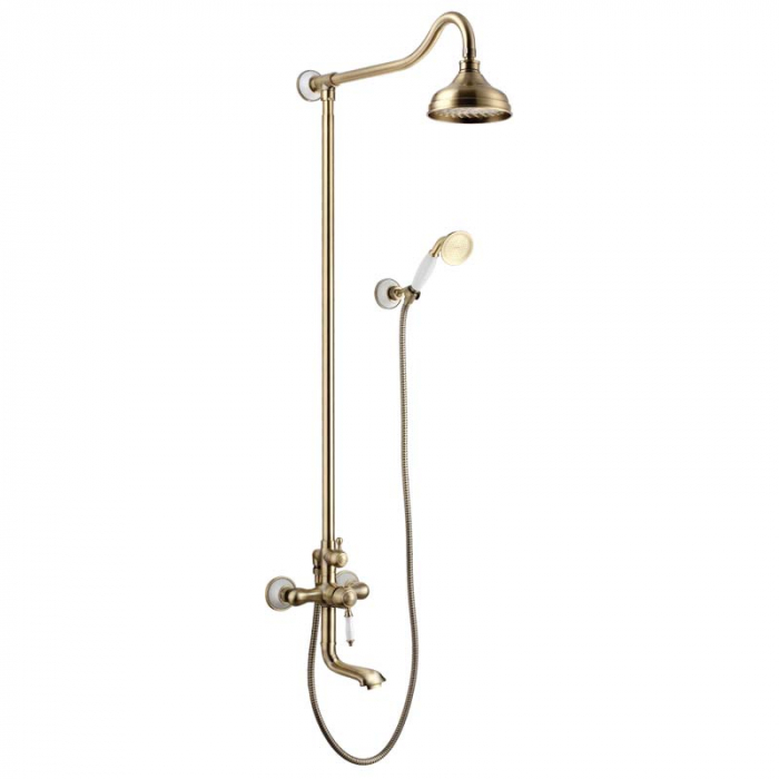 Душевая система LeMark VILLA LM4862B однорукояточный, с поворотным изливом, регулируемая высота, бронза