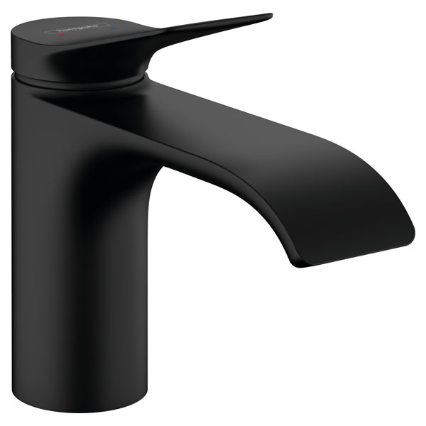 Смеситель для раковины Hansgrohe Vivenis однорукояточный, 80, без сливного гарнитура, матовый черный (75012670)