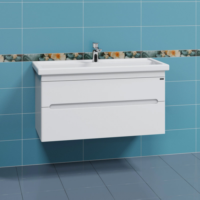 Тумба для раковины Санта Лондон-100 2 ящика подвесная (ум. Фостер 100) 224040