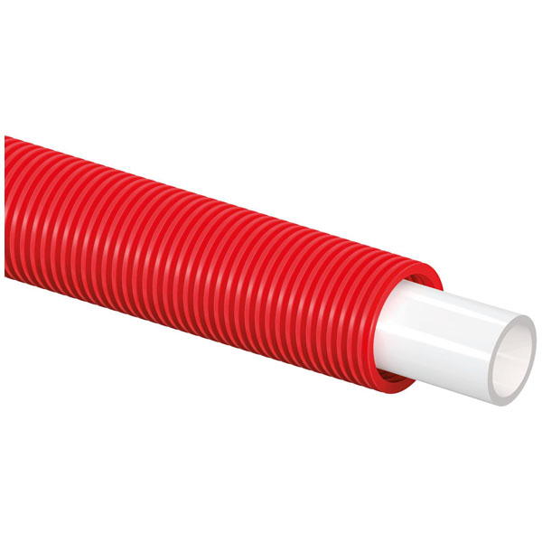 Труба Uponor Radi Pipe PE-Xa белая PN6 16x2,0 (бухта 50 м) в красном кожухе