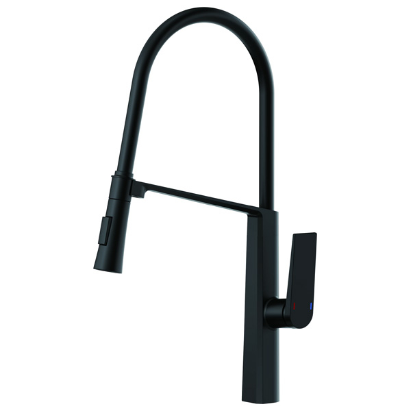 Смеситель для кухни Haiba HB73827-7 однорукояточный, с гибким изливом, черный