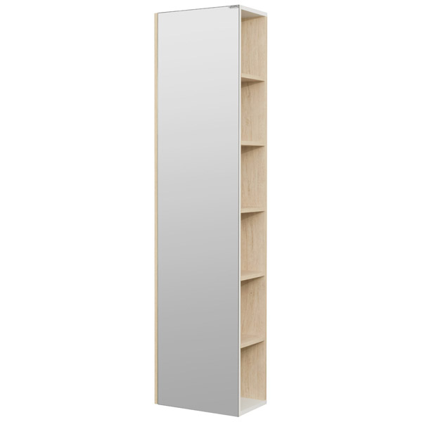 Шкаф-колонна Акватон Сканди с зеркалом белый, дуб верона 1A253403SDB20