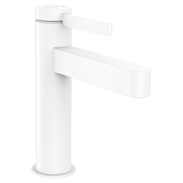 Смеситель для раковины Hansgrohe Finoris однорукояточный, 110, со сливным клапаном Push-Open, матовый белый (76023700)