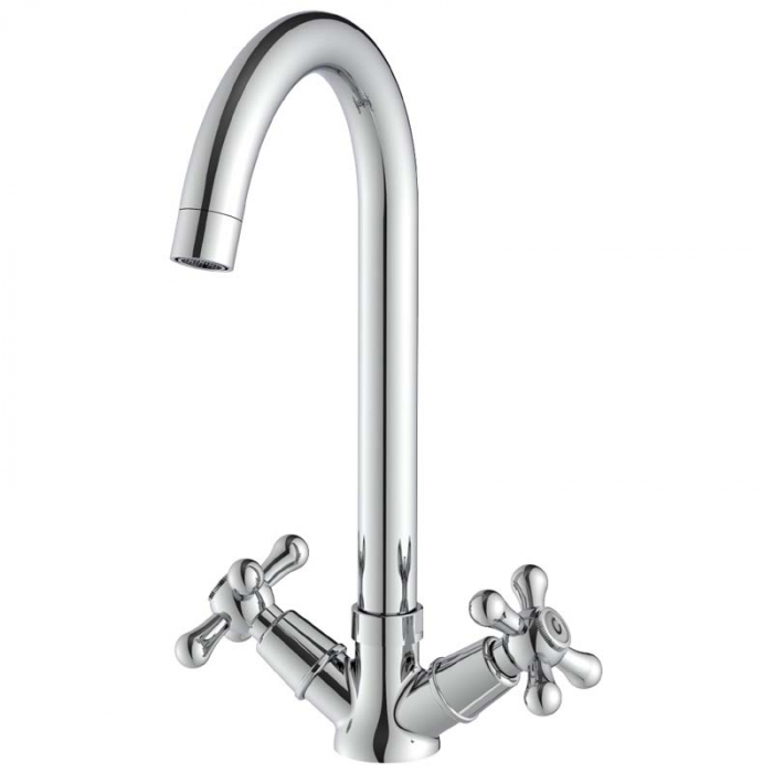 Смеситель для кухни LeMark PROMOTION LM6045C двухрукояточный, с поворотным изливом, хром