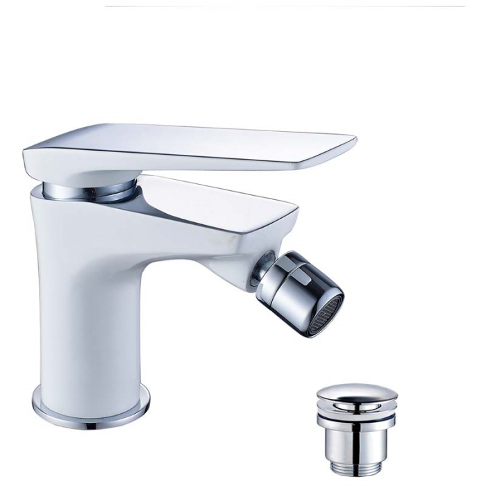 Смеситель для биде LeMark ALLEGRO LM5908CW однорукояточный, на биде, хром/белый