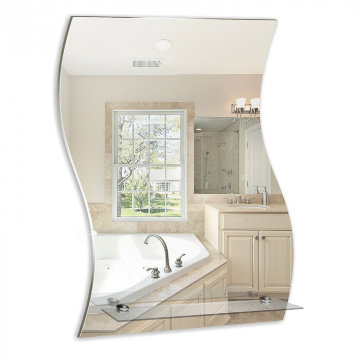Зеркало MixLine Волна 430x590 (ШВ) с полкой