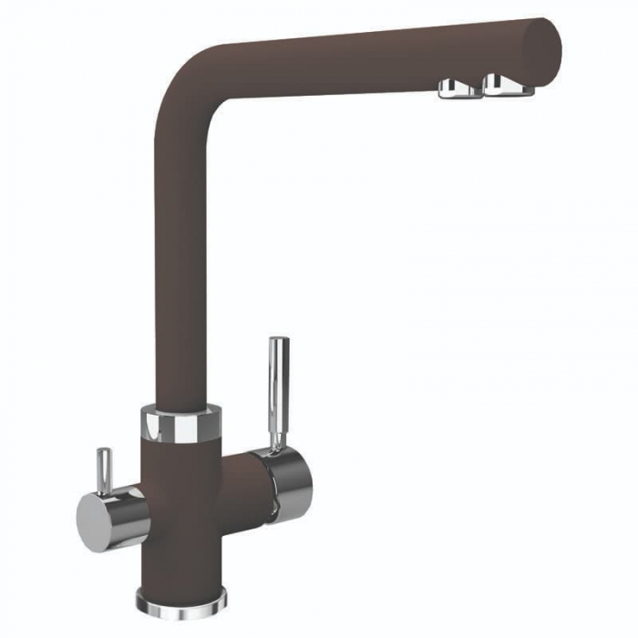 Смеситель для кухни Flortek АРЕС FL однорукояточный, с подключением к фильтру, мокко