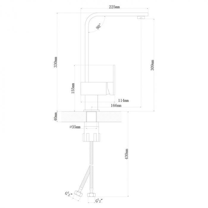 Смеситель для кухни Flortek СИЛЬВЕР FL однорукояточный, капучино