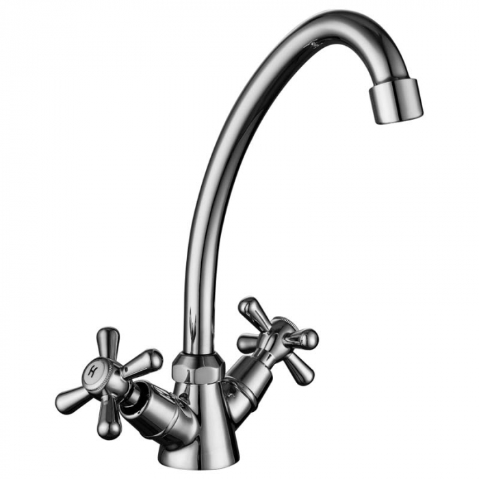 Смеситель для кухни LeMark PROMOTION LM6040C двухрукояточный, с поворотным изливом, хром