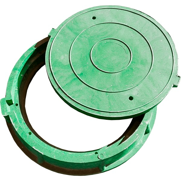 Люк полимерно-песчаный тип Л 30 кН, 580/750 зеленый