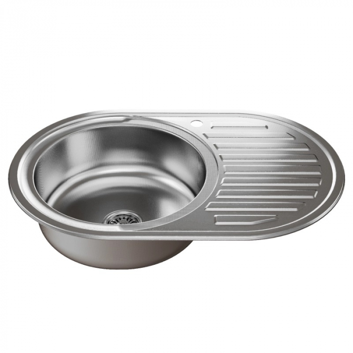 Мойка кухонная врезная MixLine 770x500/180-0,8 L нержавеющая сталь, декор