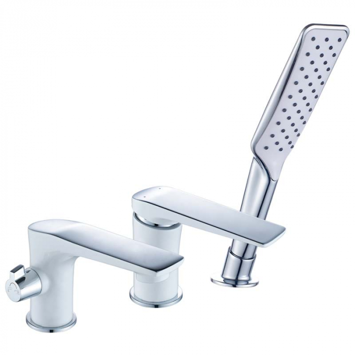 Смеситель для ванны LeMark ALLEGRO LM5945CW однорукояточный, на борт ванны, хром/белый
