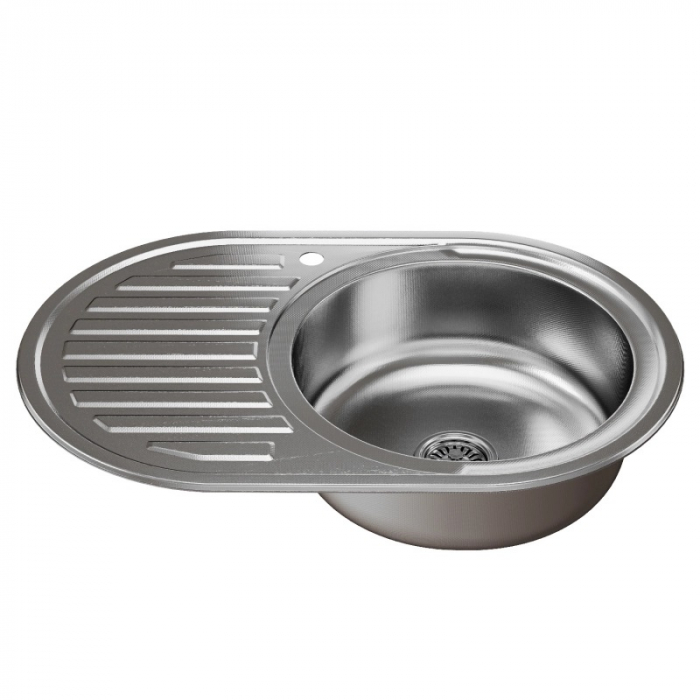 Мойка кухонная врезная MixLine 770x500/180-0,8 R нержавеющая сталь, декор