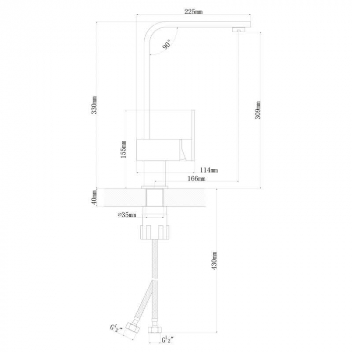 Смеситель для кухни Flortek СИЛЬВЕР FL однорукояточный, песочный