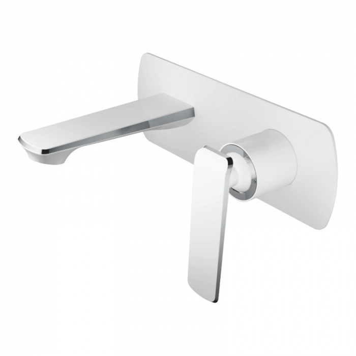 Смеситель для раковины Haiba HB80548-8 встраиваемый, однорукояточный, белый/хром