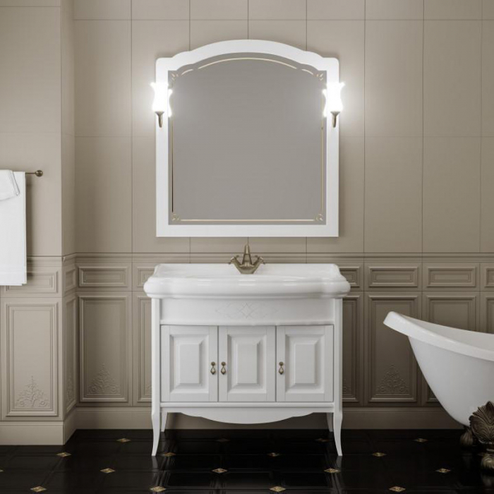 Комплект мебели для ванной комнаты Opadiris ЛОРЕНЦО 100, белый матовый