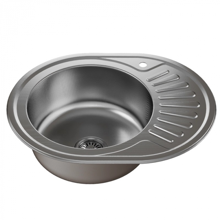 Мойка кухонная врезная MixLine 570x450/180-0,8 L нержавеющая сталь, декор
