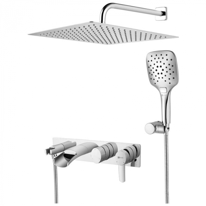 Смеситель для ванны LeMark ATLANTISS LM3225C однорукояточный, встраиваемый в стену, хром