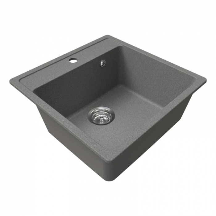 Мойка из искусственного камня MixLine КОМФОРТ МЛ-ГМ08 500x500/200 темно-серая