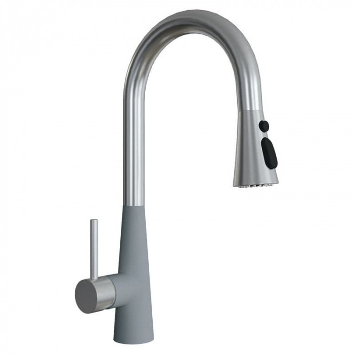 Смеситель для кухни Flortek ВИТА PRO SS FL однорукояточный, серый шелк