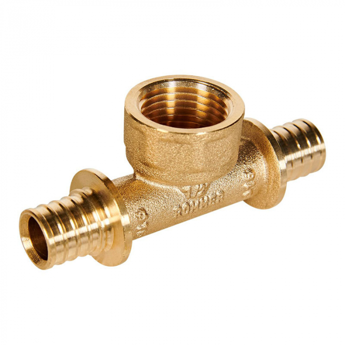 Тройник аксиальный с внутренней резьбой 16-1/2&quot; Rommer латунь