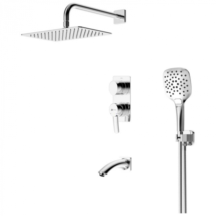 Смеситель для ванны LeMark ATLANTISS LM3242C однорукояточный, встраиваемый в стену, хром