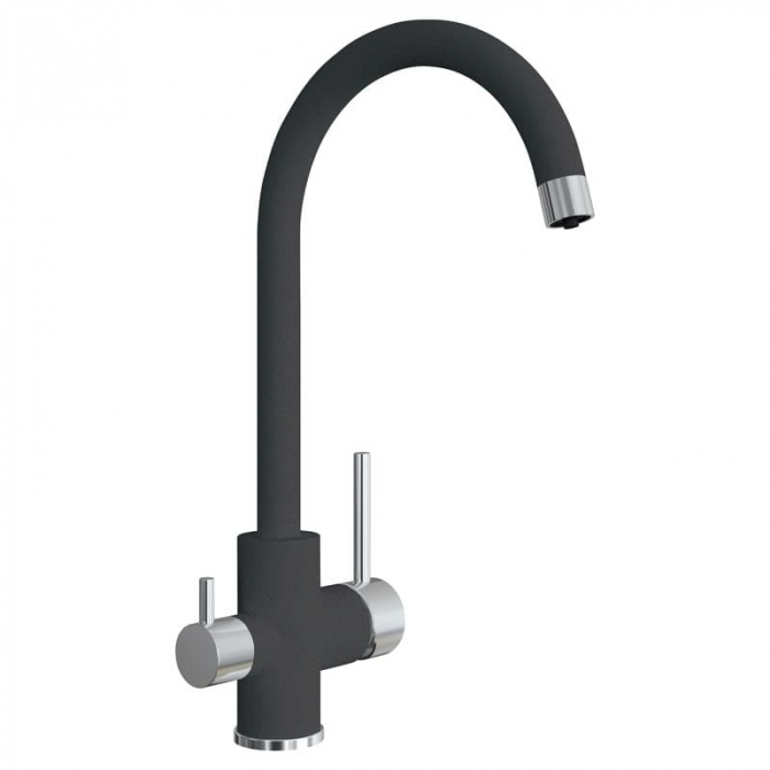 Смеситель для кухни Flortek КЛИО FL однорукояточный, с подключением к фильтру, черный