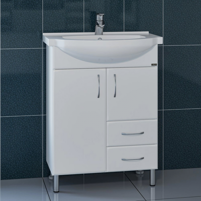 Тумба для раковины Санта Элеганс-65 2 ящика напольная (ум. Элеганс-65) 201103