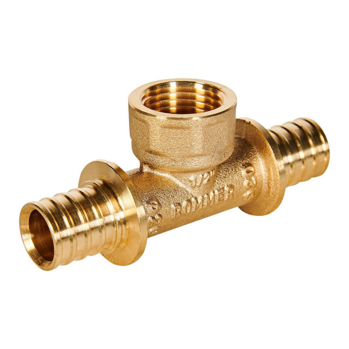 Тройник аксиальный с внутренней резьбой 20-1/2&quot; Rommer латунь