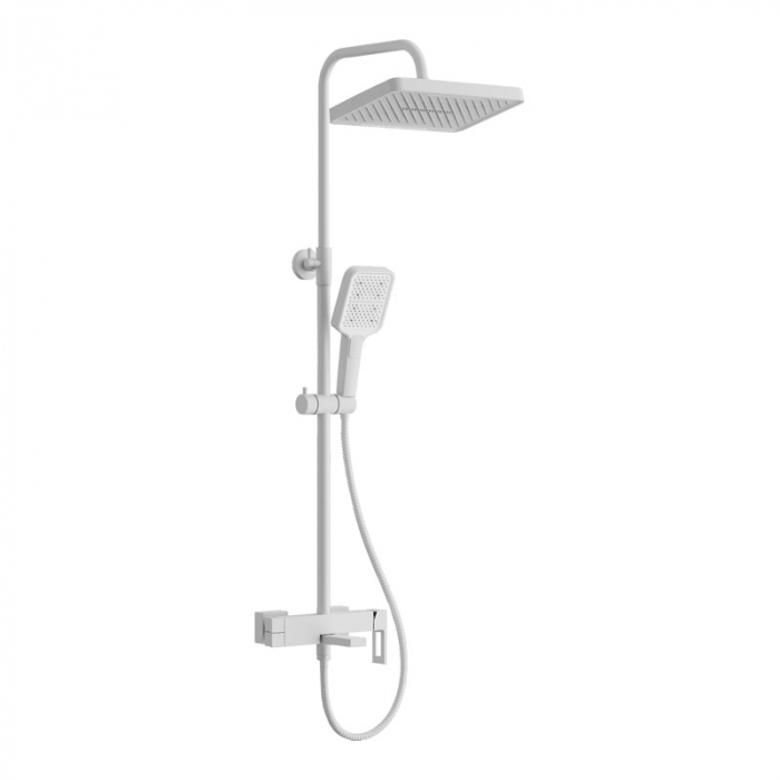 Душевая система BELZ B24658-8 с однорукояточным смесителем для ванны/душа, белый