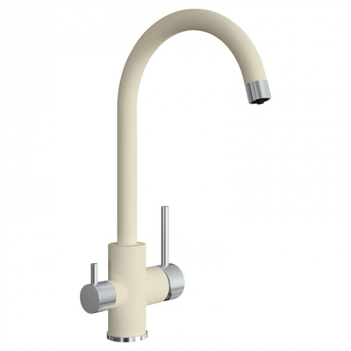 Смеситель для кухни Flortek КЛИО FL однорукояточный, с подключением к фильтру, шампань