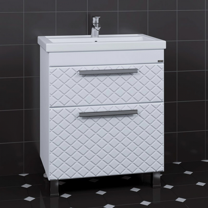 Тумба для раковины Санта Калипсо-70 2 ящика напольная (ум. Фостер-70) 217005лN