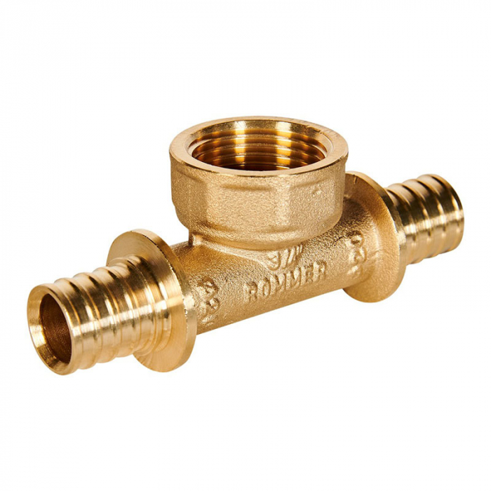 Тройник аксиальный с внутренней резьбой 20-3/4&quot; Rommer латунь