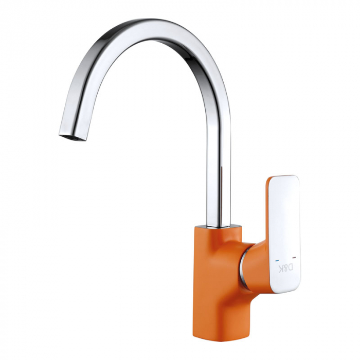 Смеситель для кухни D&amp;K Berlin.Kunste однорукояточный, оранжевый/хром DA1432413